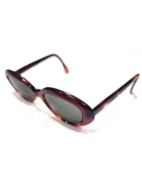 Pefrage Superbe Vintage 80s NO LENSES Red Oval Sunglasses Frame Only Austria